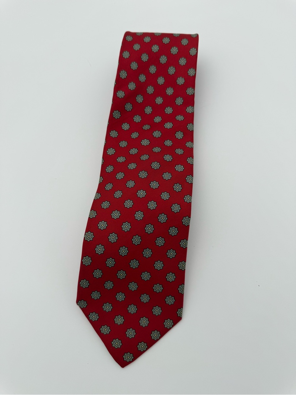 Preswick & Moore 100% Silk Classic Red Patterned Men's Tie